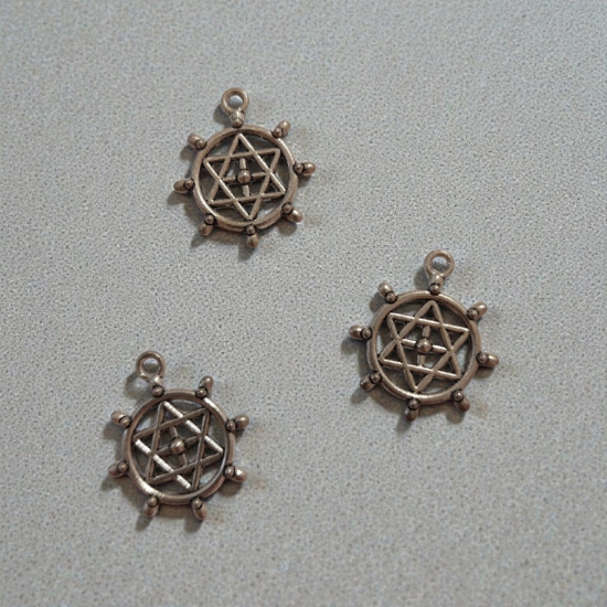 Подвеска металлическая для украшений "Шестиконечная звезда",  цена за 1 шт